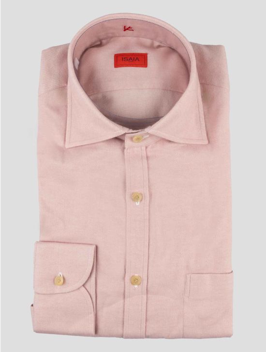 Isaia Pink Cotton Shirt 1