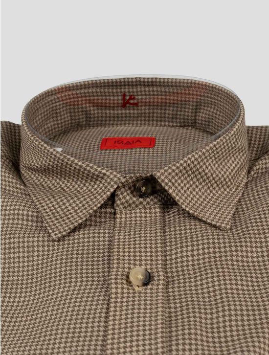 Isaia Brown Wool Shirt 2