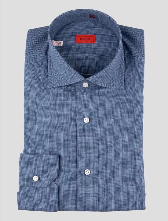 Isaia Blue Cotton Cashmere Shirt 1