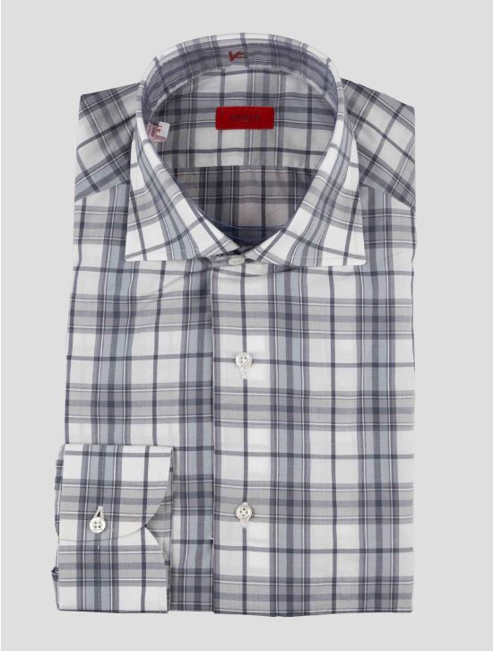 Isaia Blue White Cotton Shirt 1