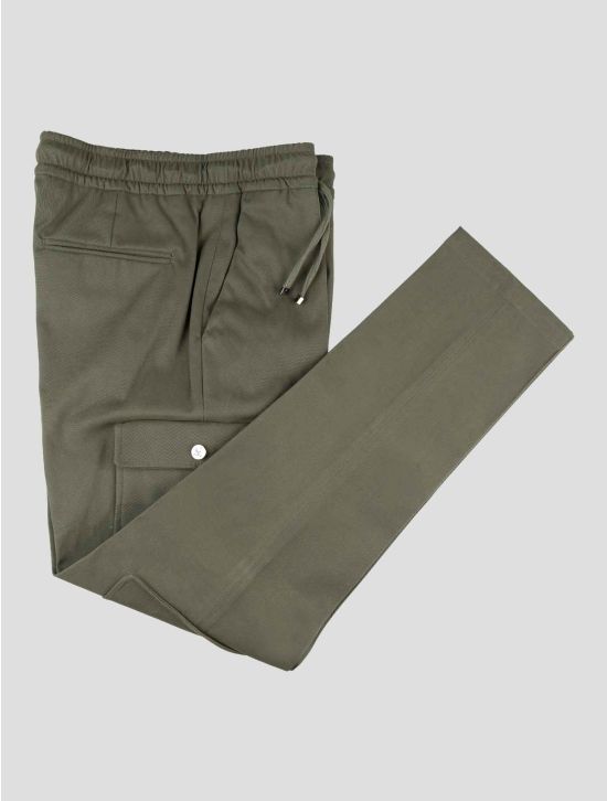 Isaia Green Cotton Ea Cargo Pants 1