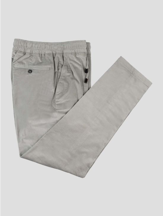 Isaia Gray Cotton Wool Ea Velvet Pants 1