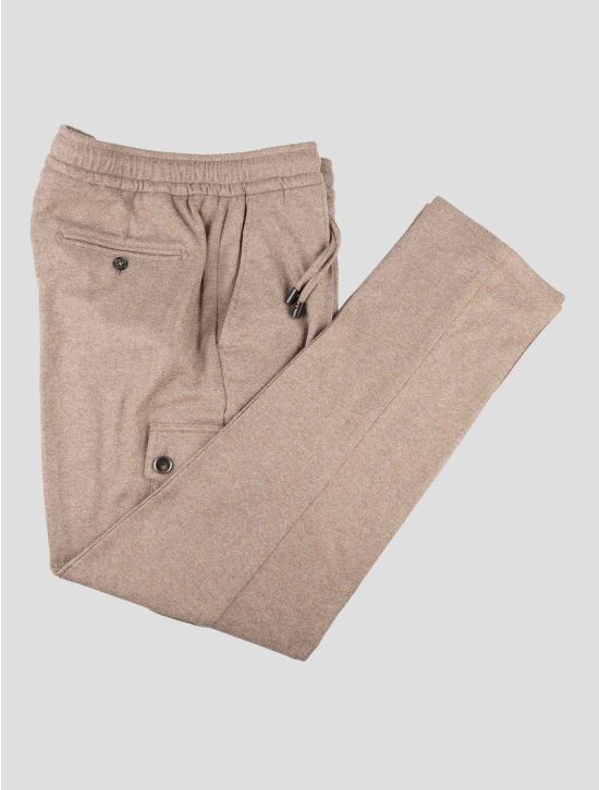 Isaia Brown Wool Cashmere Cargo Pants 1