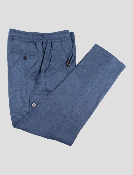 Isaia Blue Wool Cashmere Cargo Pants 1