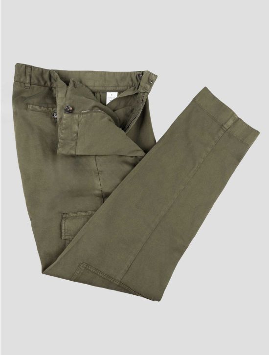 Isaia Green Cotton Cashmere Ea Cargo Pants 2
