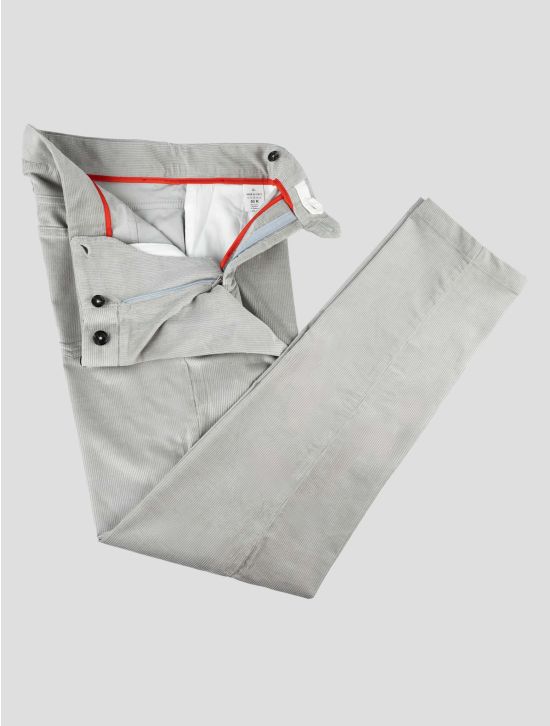 Isaia Gray Cotton Wool Ea Velvet Pants 2