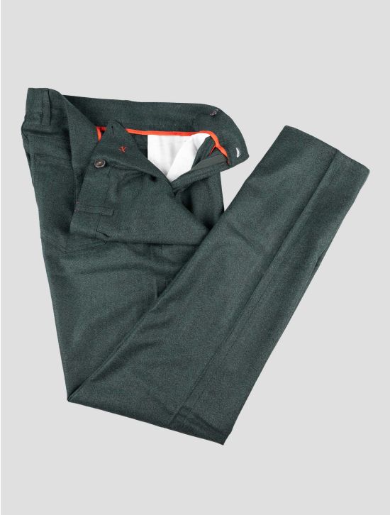 Isaia Dark Green Wool Pants 2