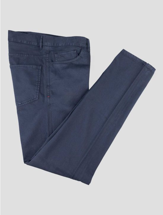 Isaia Blue Cotton Cashmere Ea Pants 1