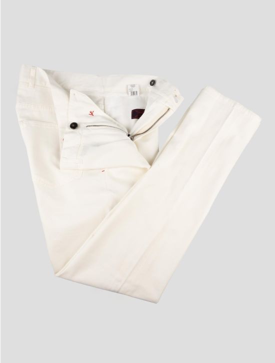 Isaia White Cotton Cashmere Ea Pants 2