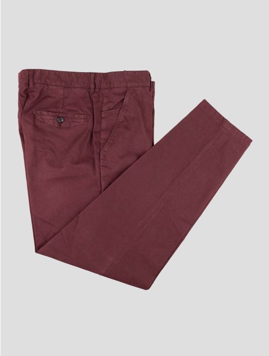 Isaia Burgundy Cotton Cashmere Ea Pants 1