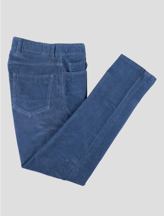 Isaia Blue Cotton Ea Pants 1
