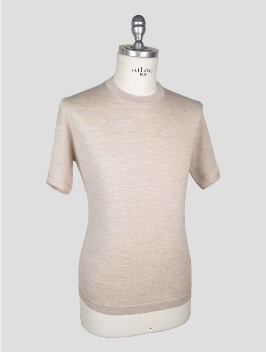 Isaia Beige Wool Silk Cashmere T-Shirt 2