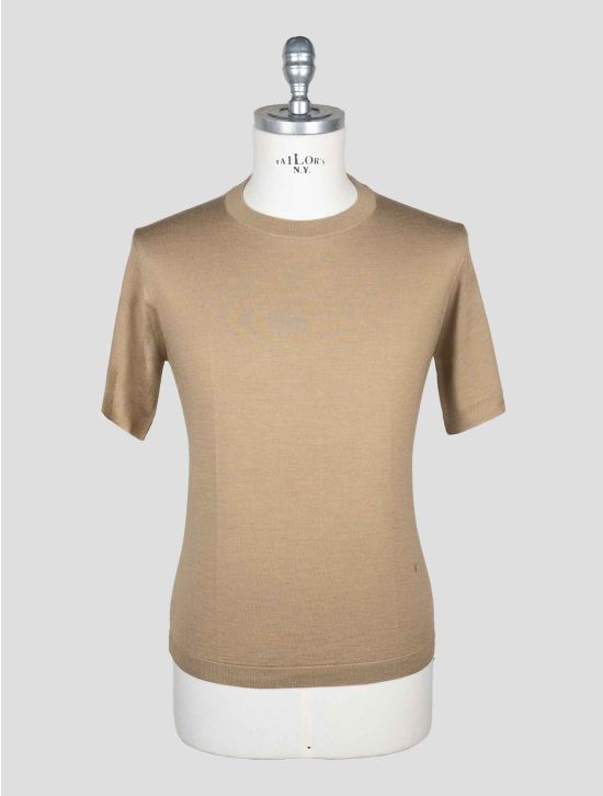 Isaia Beige Wool Silk Cashmere T-Shirt 1