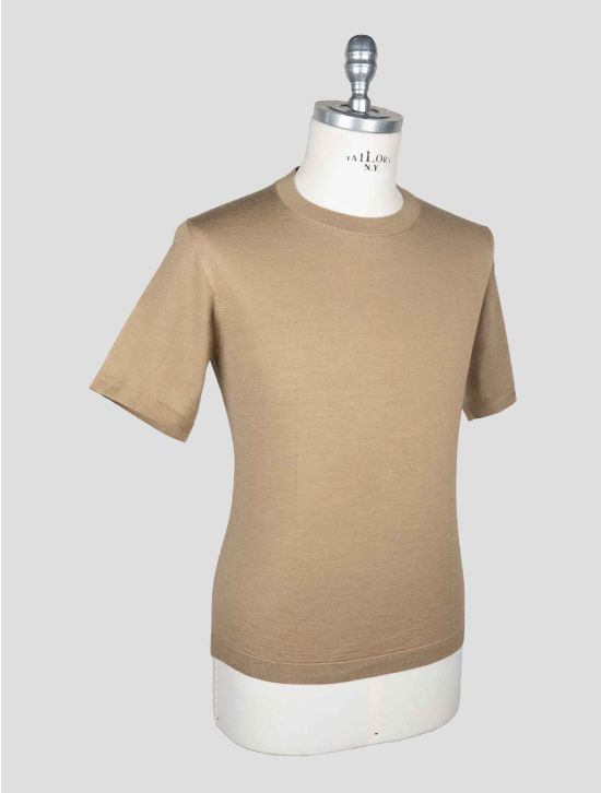 Isaia Beige Wool Silk Cashmere T-Shirt 2