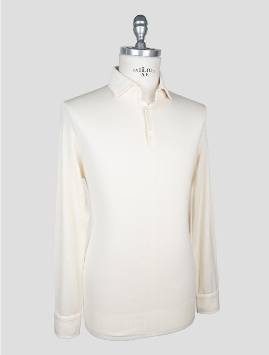 Isaia White Cashmere Silk Sweater Polo 2