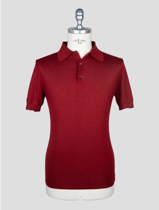 Isaia Red Cashmere Silk Polo 1