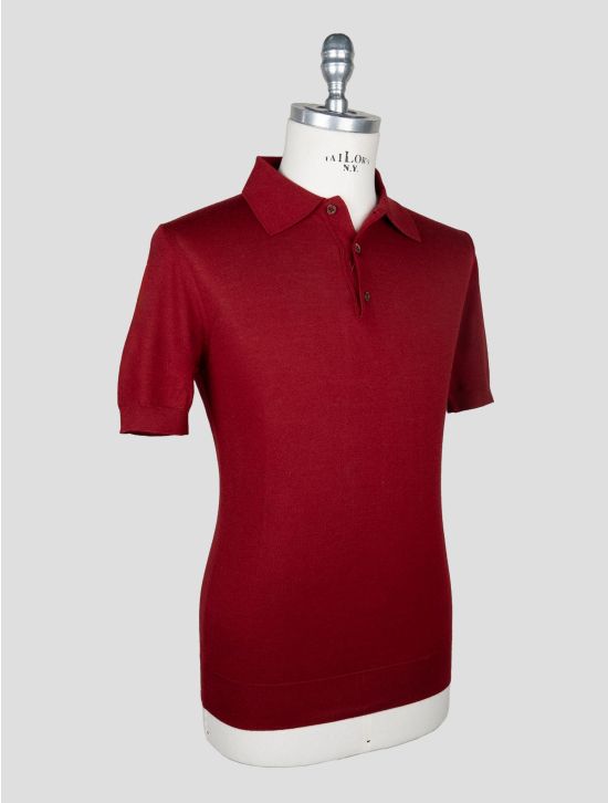 Isaia Red Cashmere Silk Polo 2