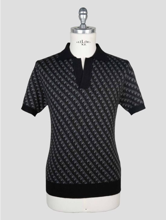 Isaia Dark Gray Cashmere Silk Polo 1