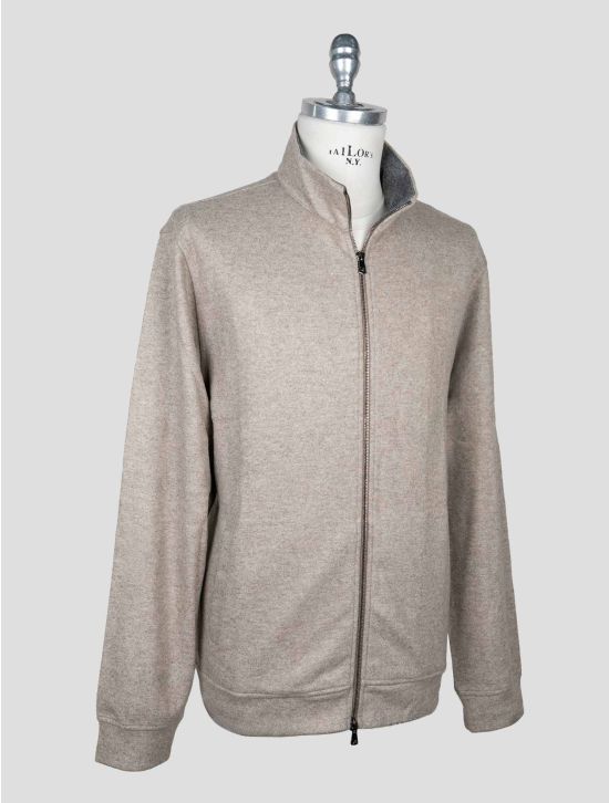 Isaia Beige Cashmere Pa Sweater Full Zip 2