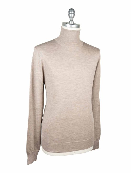 Isaia Taupe Cashmere Silk Sweater Crewneck 2