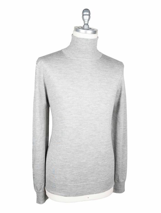 Isaia Gray Cashmere Silk Sweater Turtleneck 2