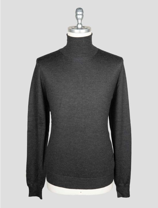 Isaia Dark Gray Cashmere Silk Sweater Turtleneck 1