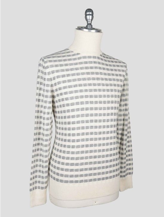 Isaia White Gray Silk Cashmere Wool Sweater Turtleneck 2