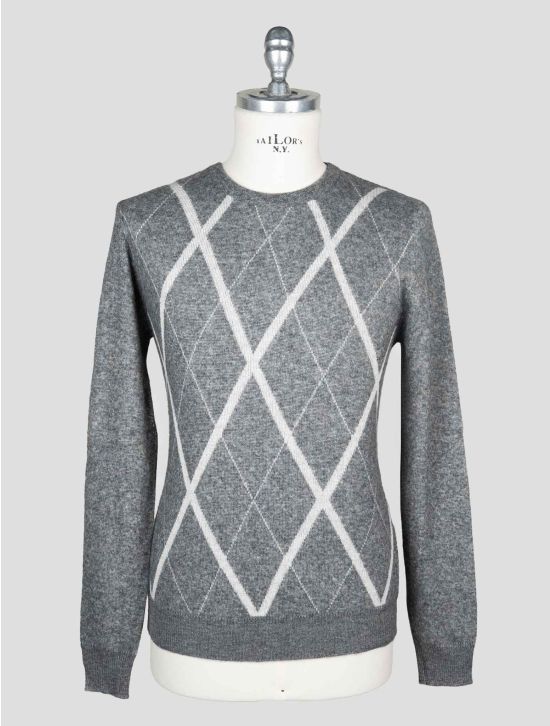 Isaia Gray Wool Cashmere Silk Sweater Crewneck 1