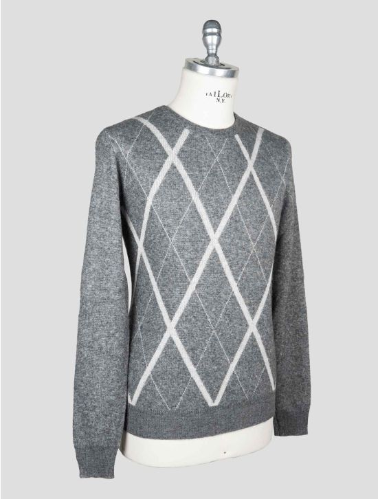 Isaia Gray Wool Cashmere Silk Sweater Crewneck 2