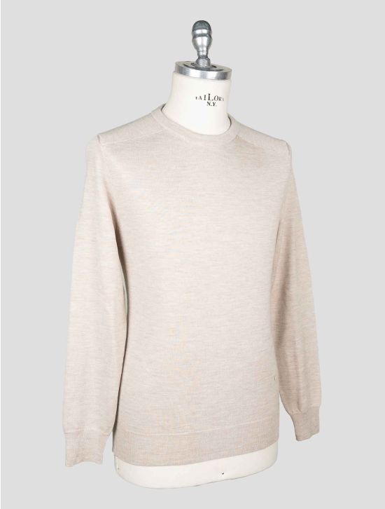 Isaia Beige Wool Silk Cashmere Sweater Crewneck 2
