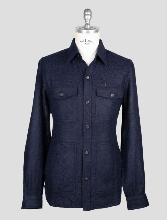 Isaia Blue Navy Cashmere Silk Overshirt 1
