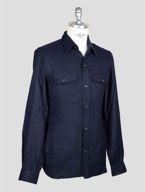 Isaia Blue Navy Cashmere Silk Overshirt 2