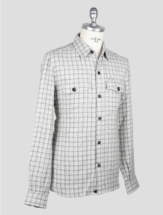 Isaia Gray White Cashmere Silk Overshirt 2