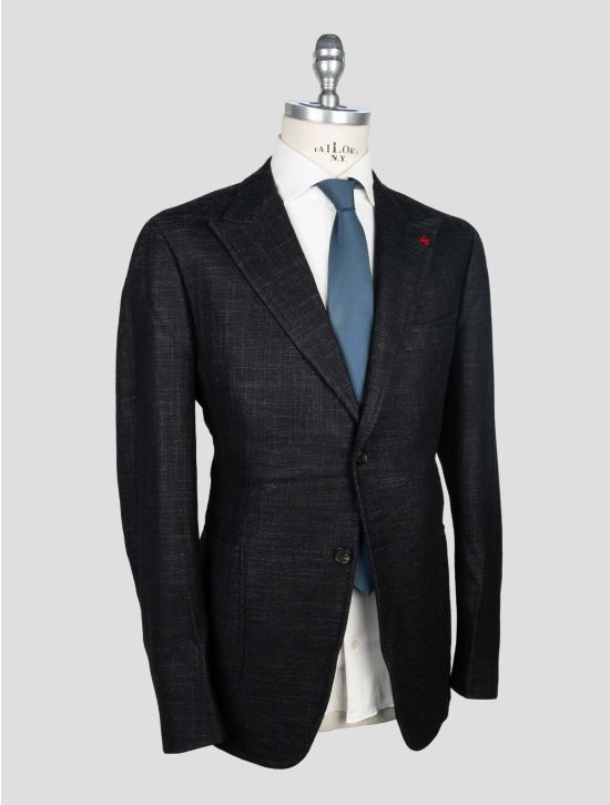 Isaia Black Wool Silk Cashmere Ea 2