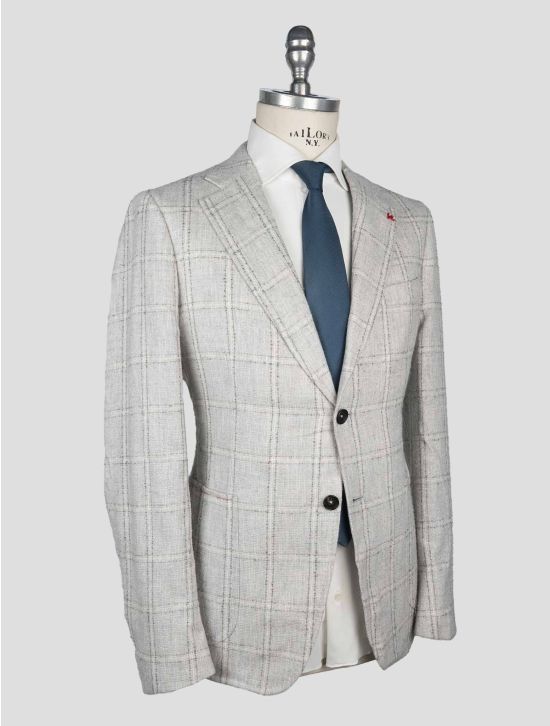 Isaia Light Gray Cashmere Silk Blazer 2