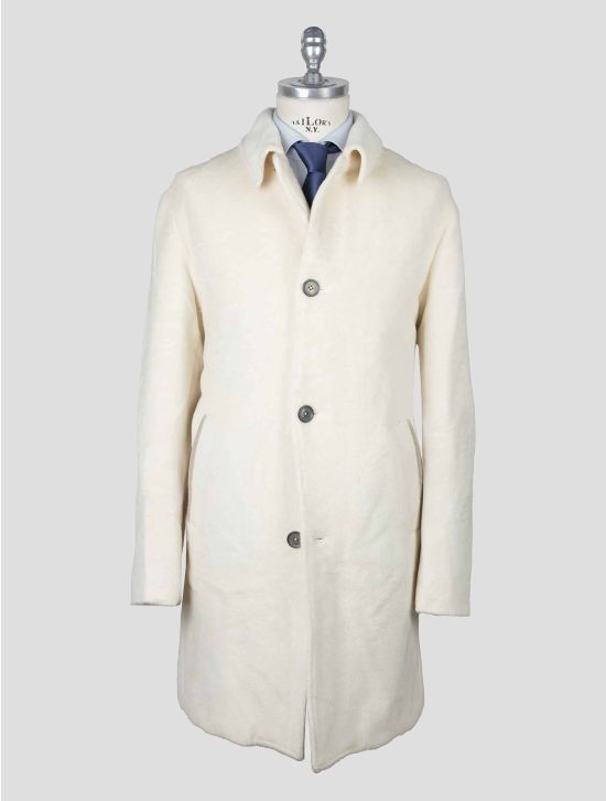 Isaia White Alpaca Wool Overcoat 1