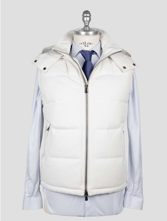 Isaia White Wool Cashmere Gilet Coat 1