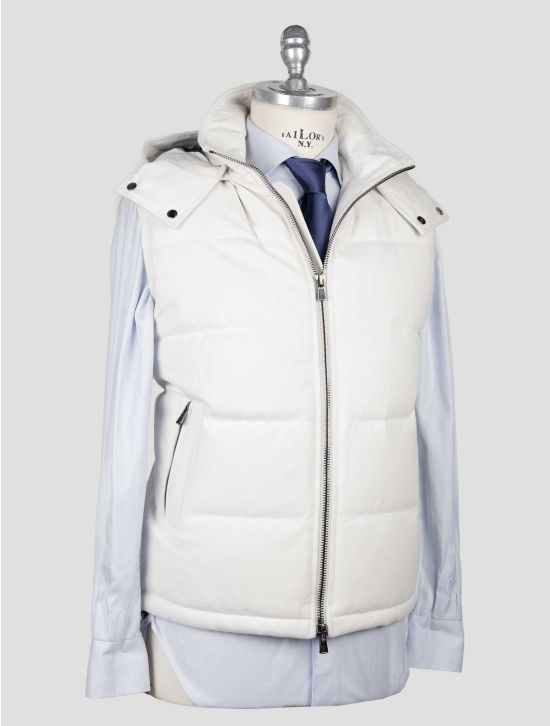 Isaia White Wool Cashmere Gilet Coat 2