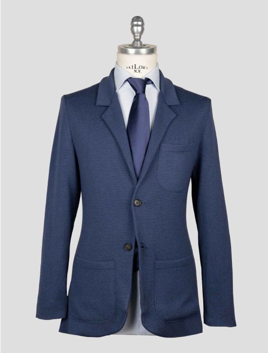 Isaia Blue Wool Silk Cashmere Blazer 1