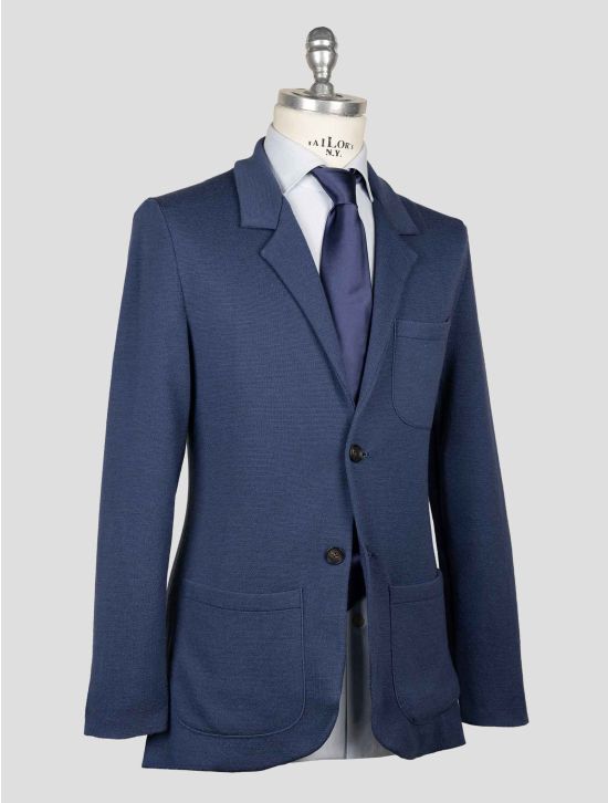 Isaia Blue Wool Silk Cashmere Blazer 2