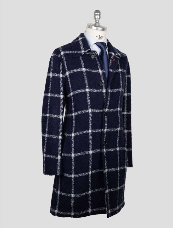 Isaia Blue White Cashmere Silk Overcoat 2