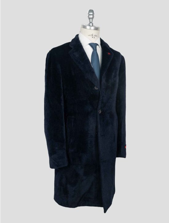 Isaia Dark Blue Alpaca Wool Overcoat 2