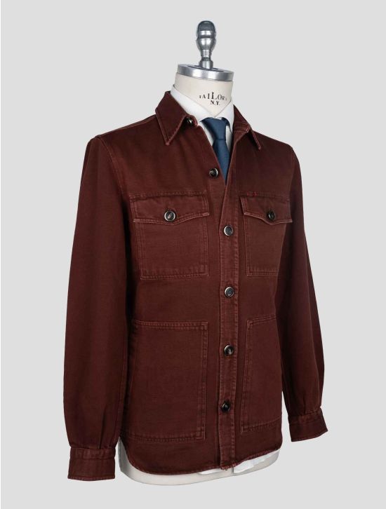 Isaia Burgundy Cotton Coat 2