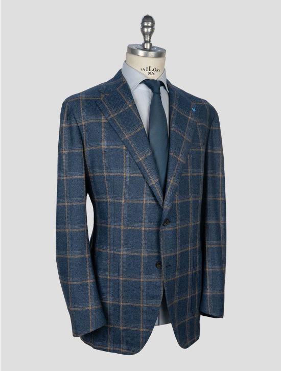 Isaia Blue Beige Wool Silk Blazer 2