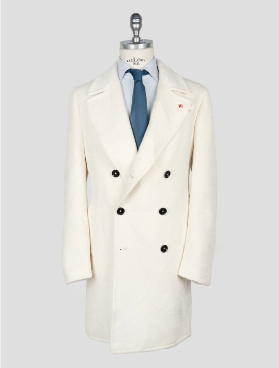 Isaia White Alpaca Wool Overcoat 1