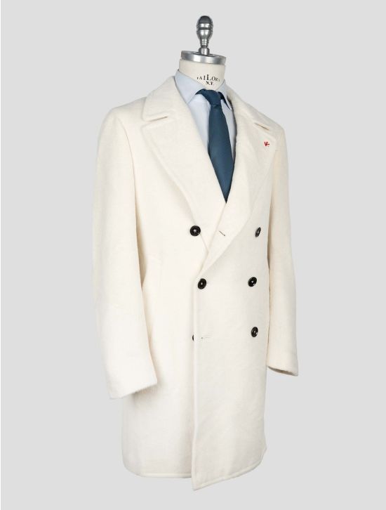 Isaia White Alpaca Wool Overcoat 2