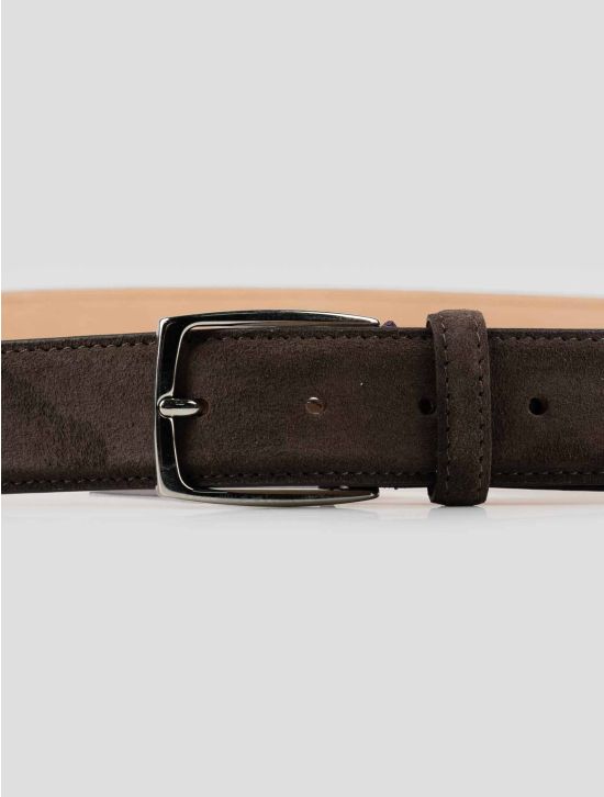 Isaia Brown Leather Suede Belt 2