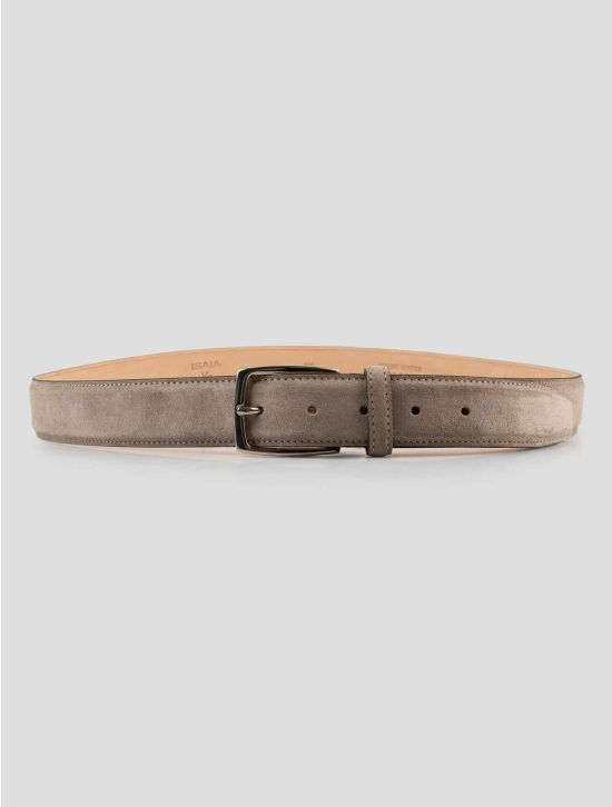 Isaia Light Brown Leather Suede Belt 1