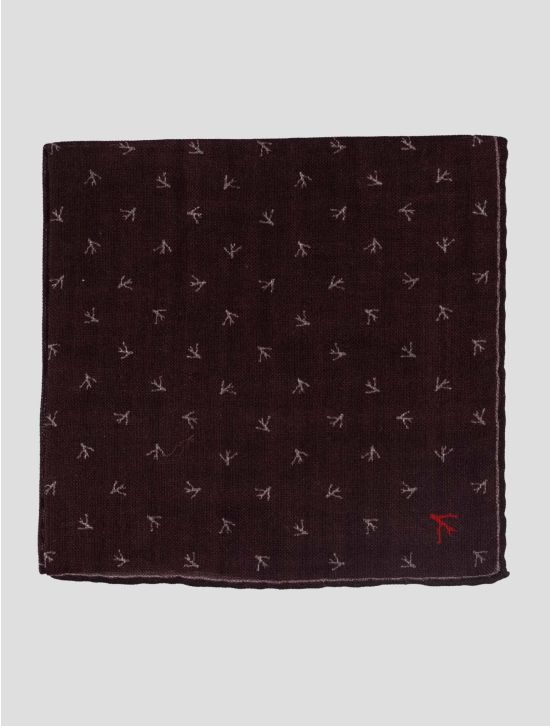 Isaia Purple Wool Pocket Square 1