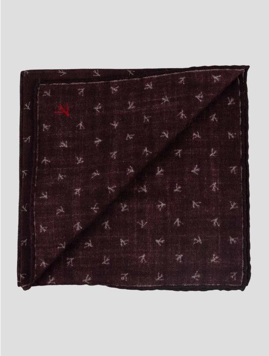 Isaia Purple Wool Pocket Square 2